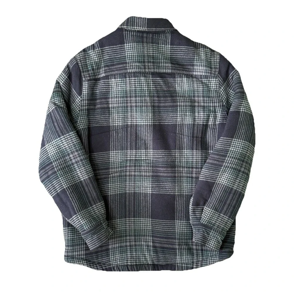 Telluride Men 100% Cotton Flannel Chore Jacket Shirt Sherpa Lined Pockets Sz Med